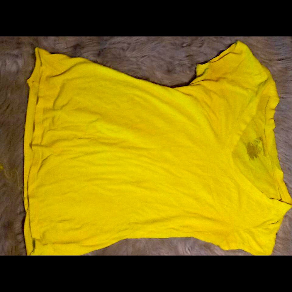 Bright yellow, No Boundaries tee shirt, half neck